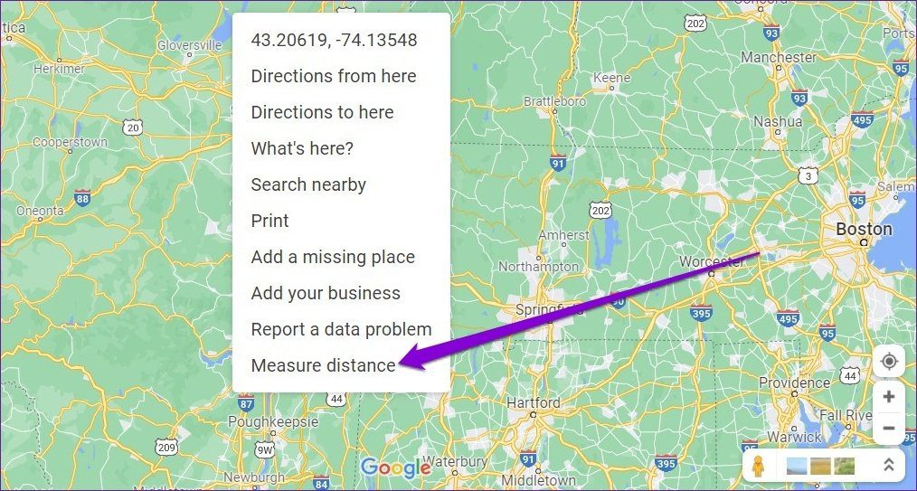 Measure Distance in Google Maps