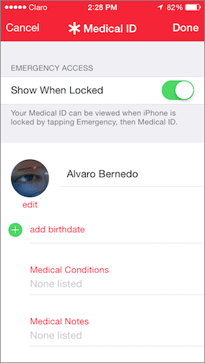 Medical Id Show On Lock Screen