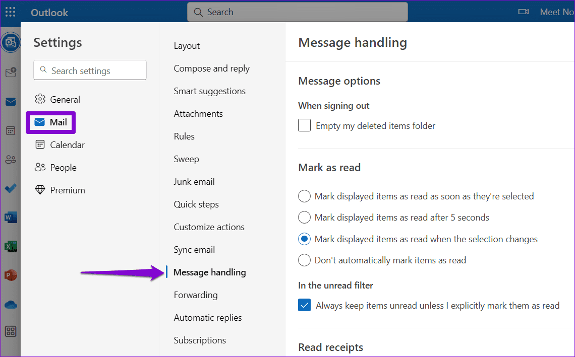 Message Handling in Outlook for the Web - 10