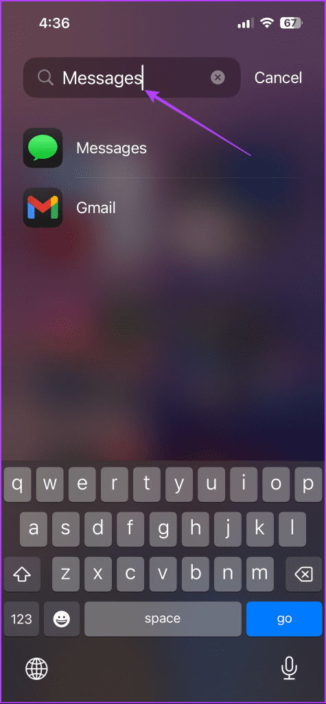 Messages in App Library window 1
