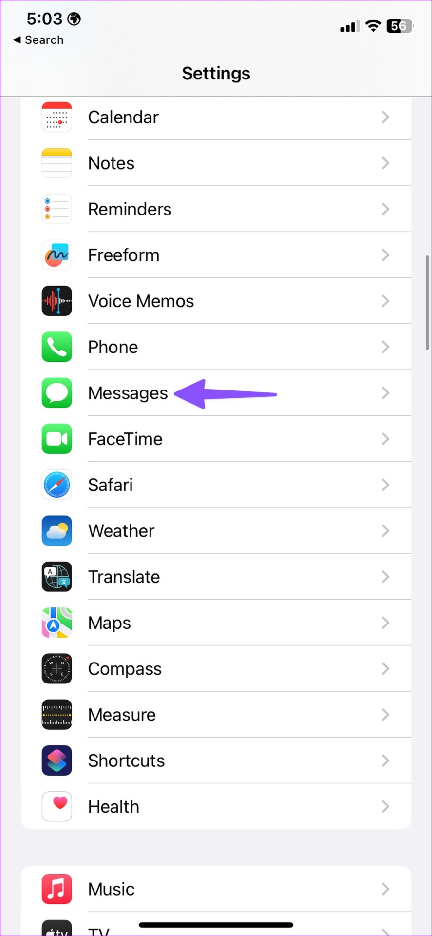 open messages on iPhone