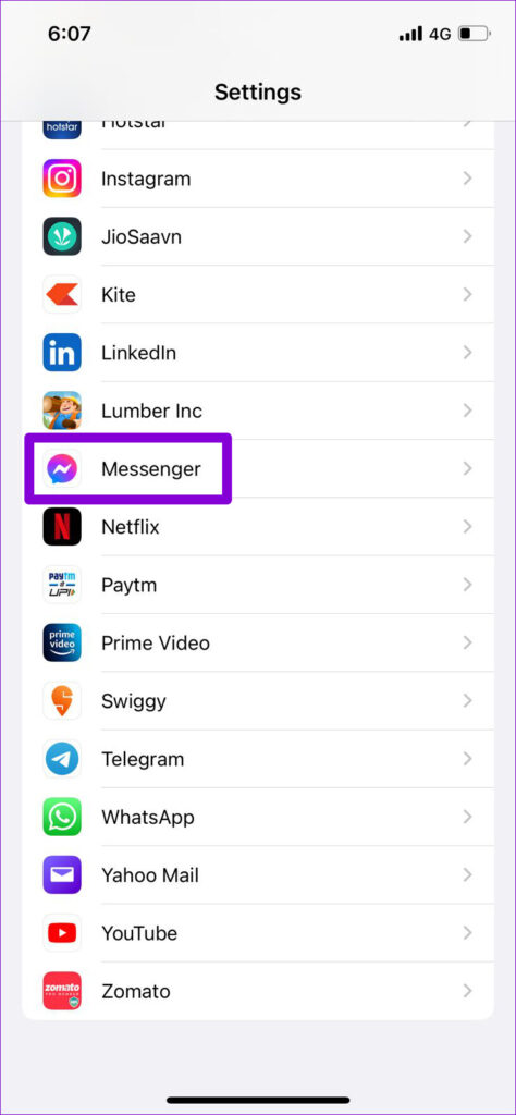 Messenger on iPhone