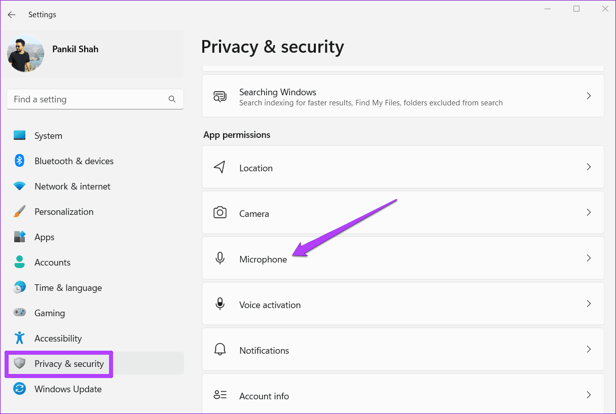Microphone Permissions on Windows 11