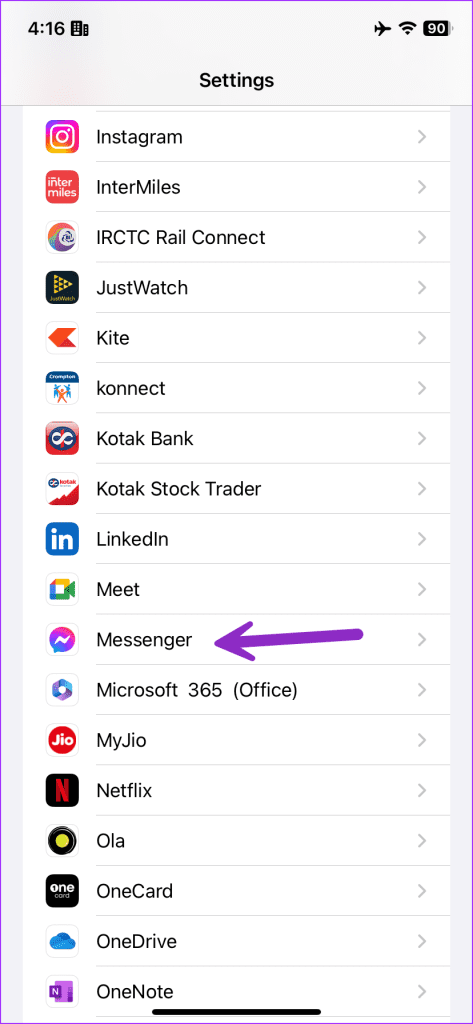 Go to Settings → Messenger
