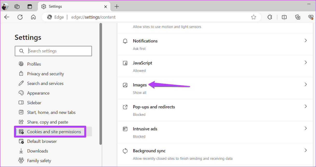 Microsoft Edge Site Permissions