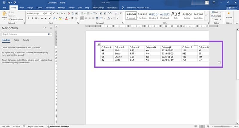 Microsoft Word Table Goes Off Page – How to Fix 1