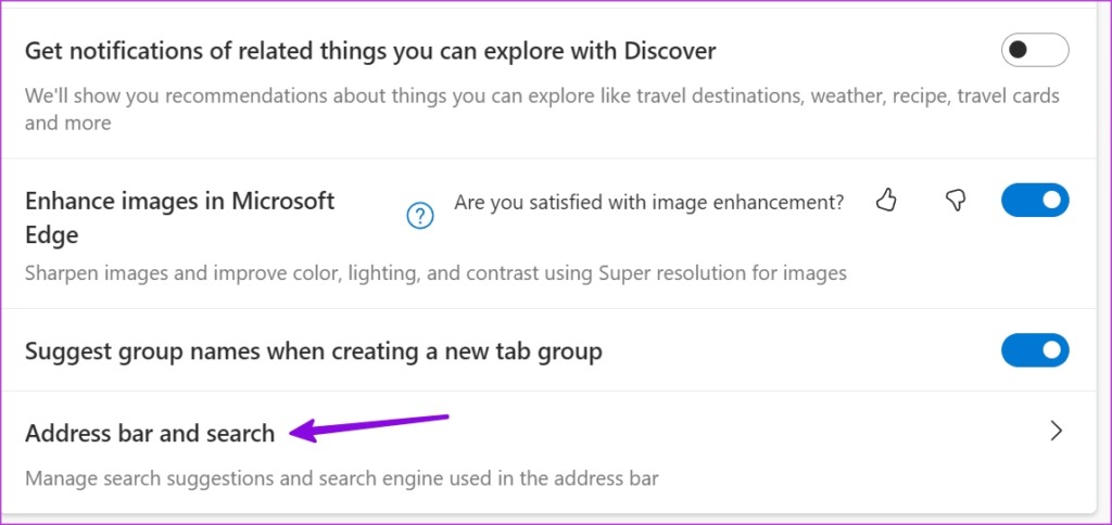 address bar and search on Microsoft Edge