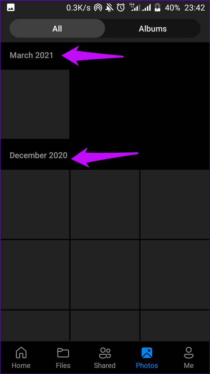 Microsoft onedrive organization with dates