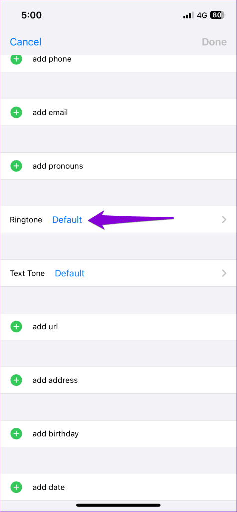 Modify Ringtone for a Contact on iPhone