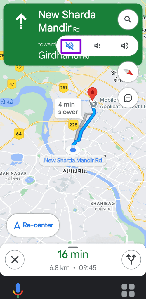 Mute Voice Navigation in Google Maps