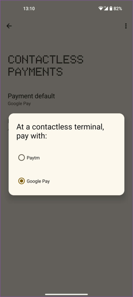 select default payment app