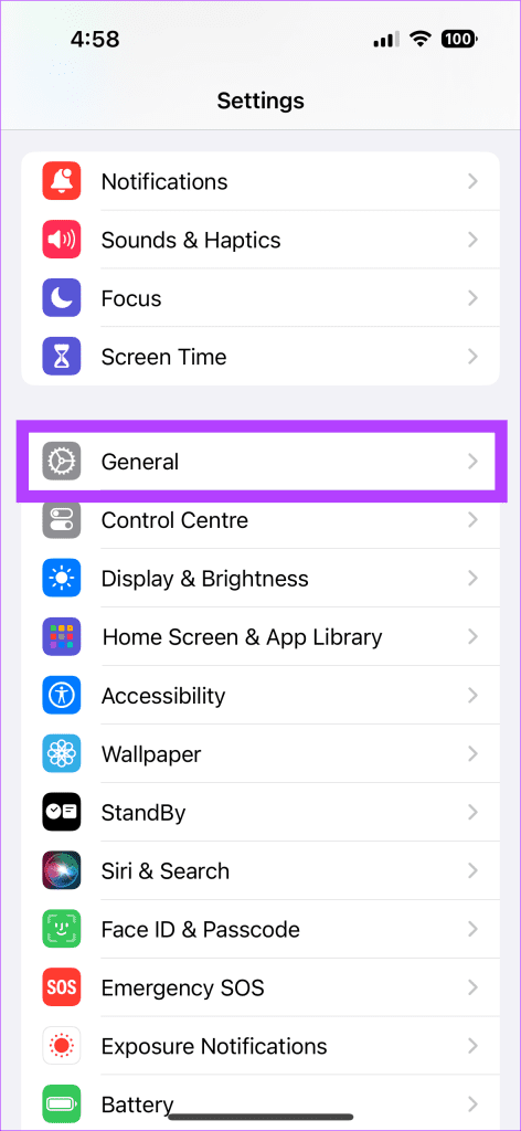 Navigate to Settings General on your iPhone