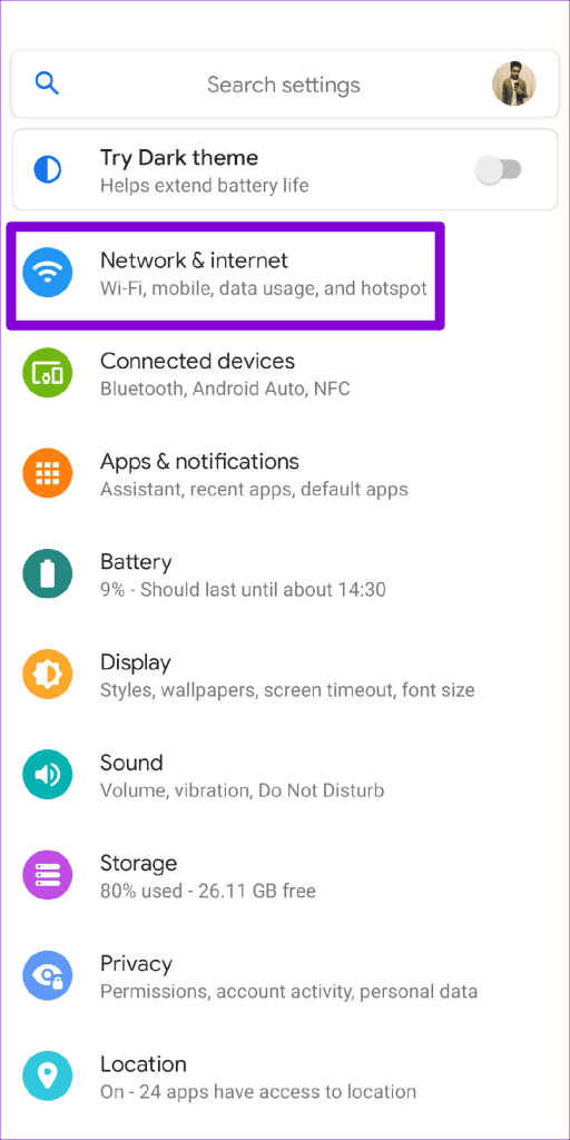 Network Internet on Android