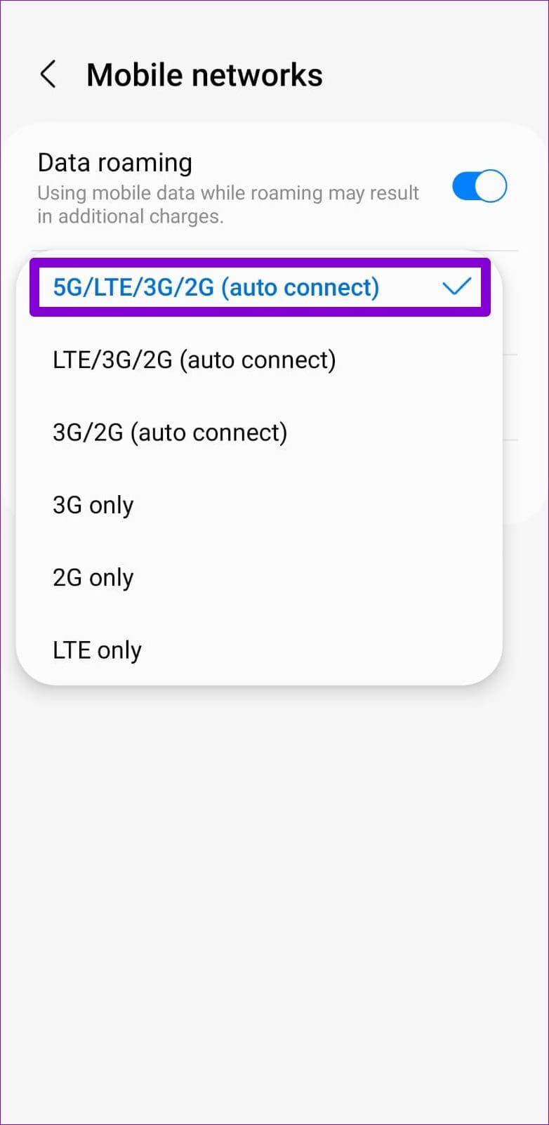 Network Modes on Android