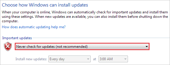 Never Check Updates