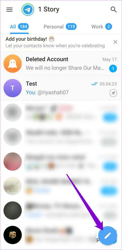 New Chat in Telegram App