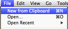 New From Clipboard