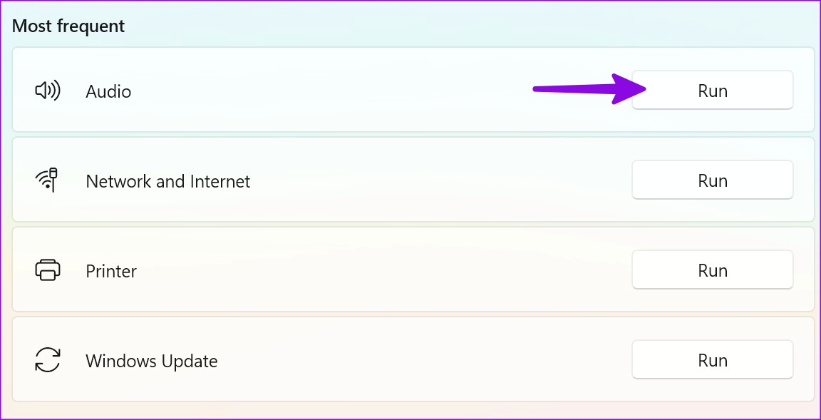 run audio troubleshooter on Windows - 6