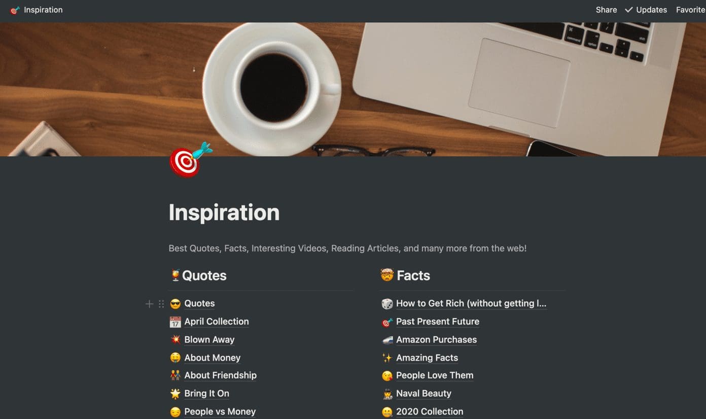 Notion features