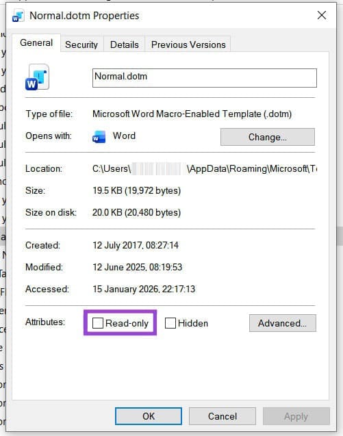 Office Apps Automatically Reset Settings on Exit 3 - 3