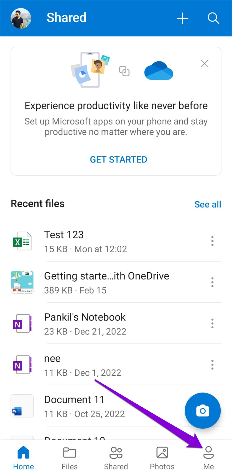 OneDrive App on Android