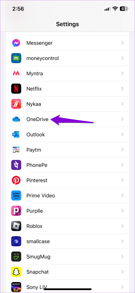 OneDrive App on iPhone