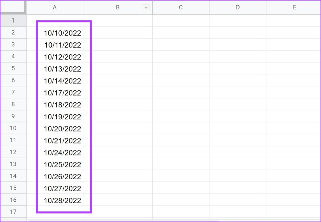 3 Ways to Add Dates Automatically in Google Sheets - Guiding Tech