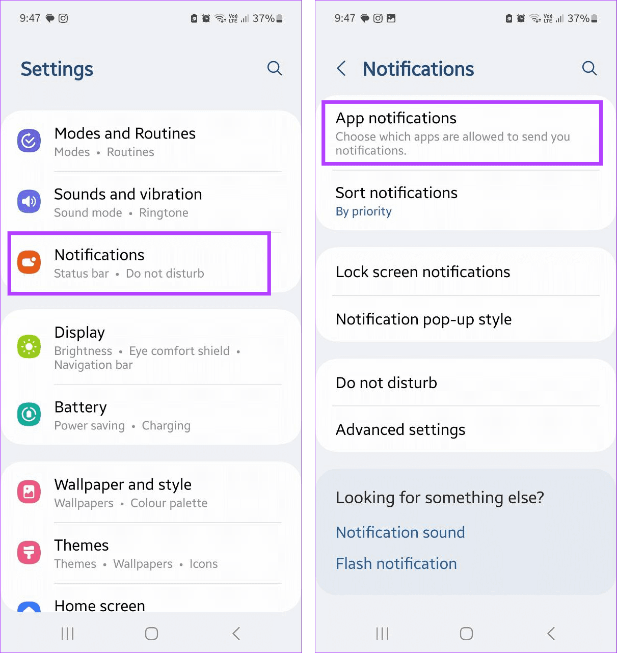 Open Android Notification settings 1