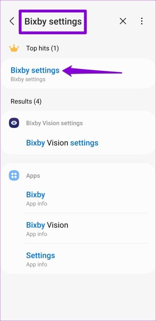 Open Bixby Settings on Samsung Phone
