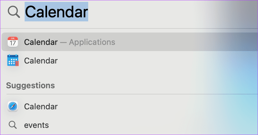 Open Calendar app Mac