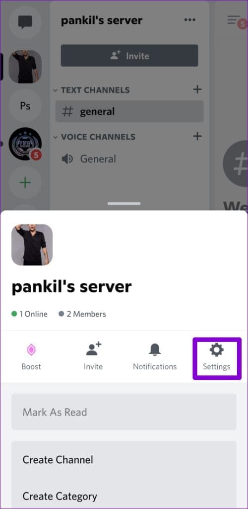 Open Discord Server Settings