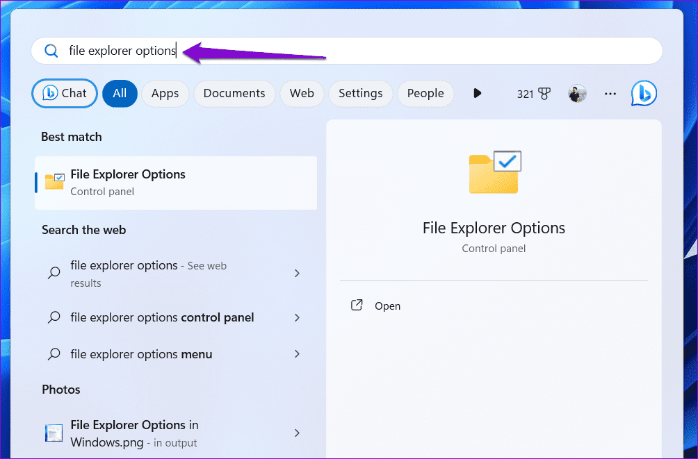 Open File Explorer Options