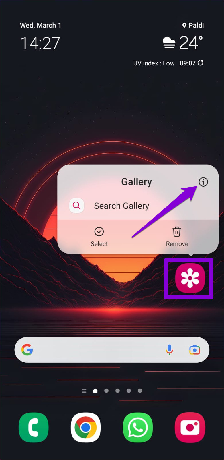 Open Gallery App Info