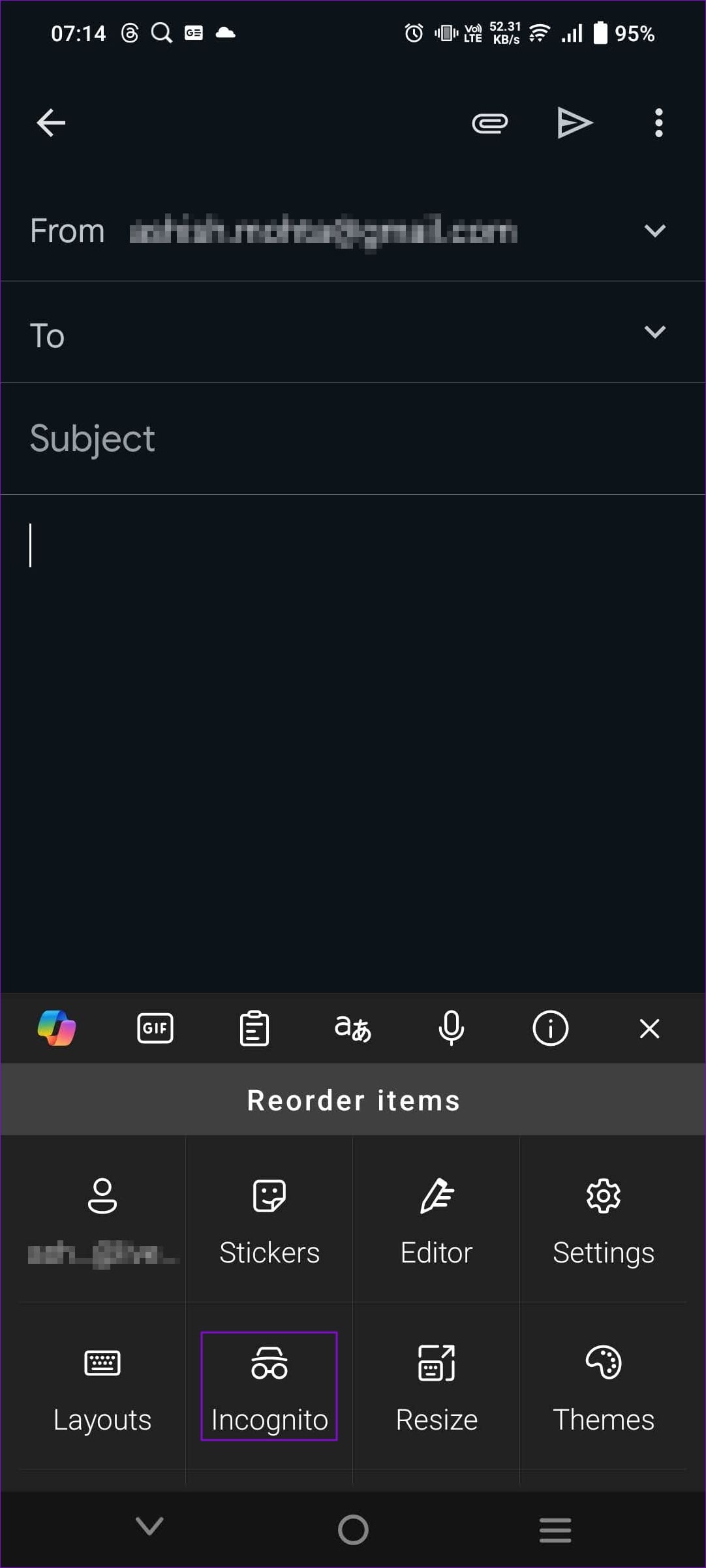 Open Incognito Mode Swiftkey