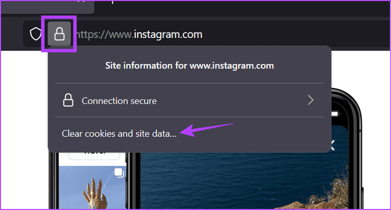 Open Instagram cookies settings Firefox