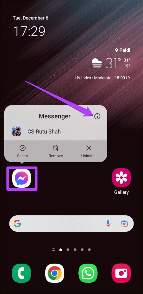 Open Messenger App Info - 1