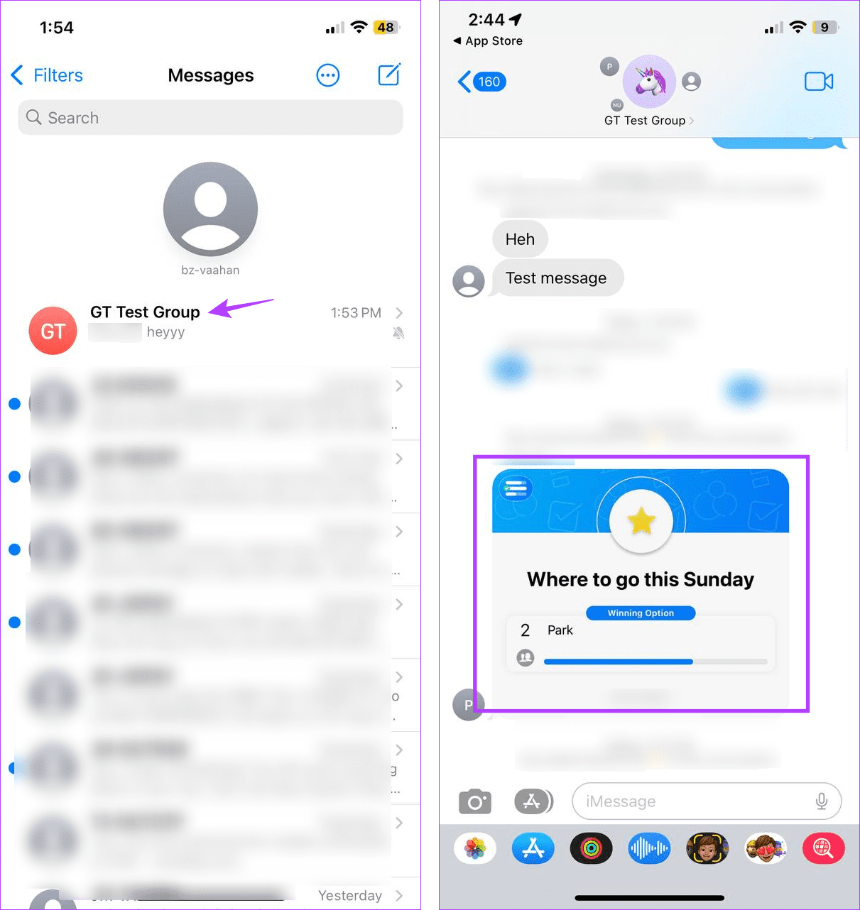 Open Poll in iMessage