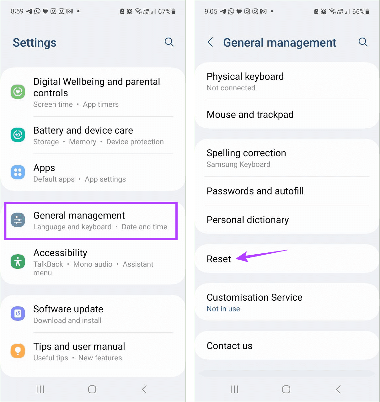 Open Reset settings 14