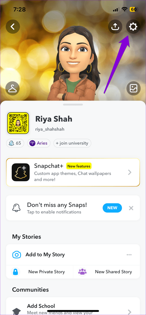 Open Snapchat App Settings 1