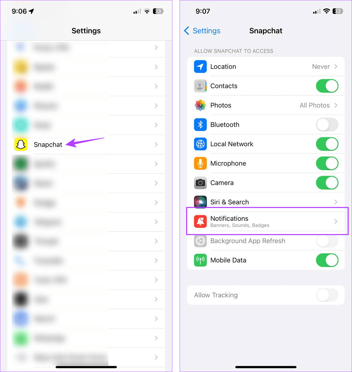 Open Snapchat Settings iPhone