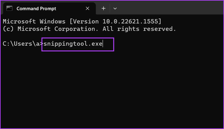 Open Snipping Tool Using cmd