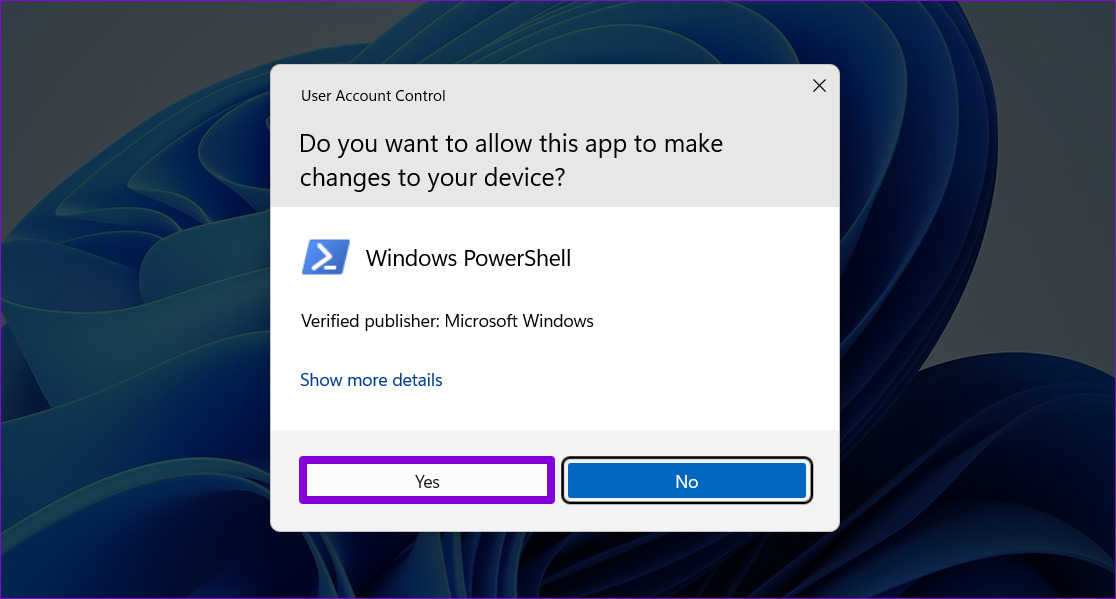 Open the Windows PowerShell UAC Prompt.