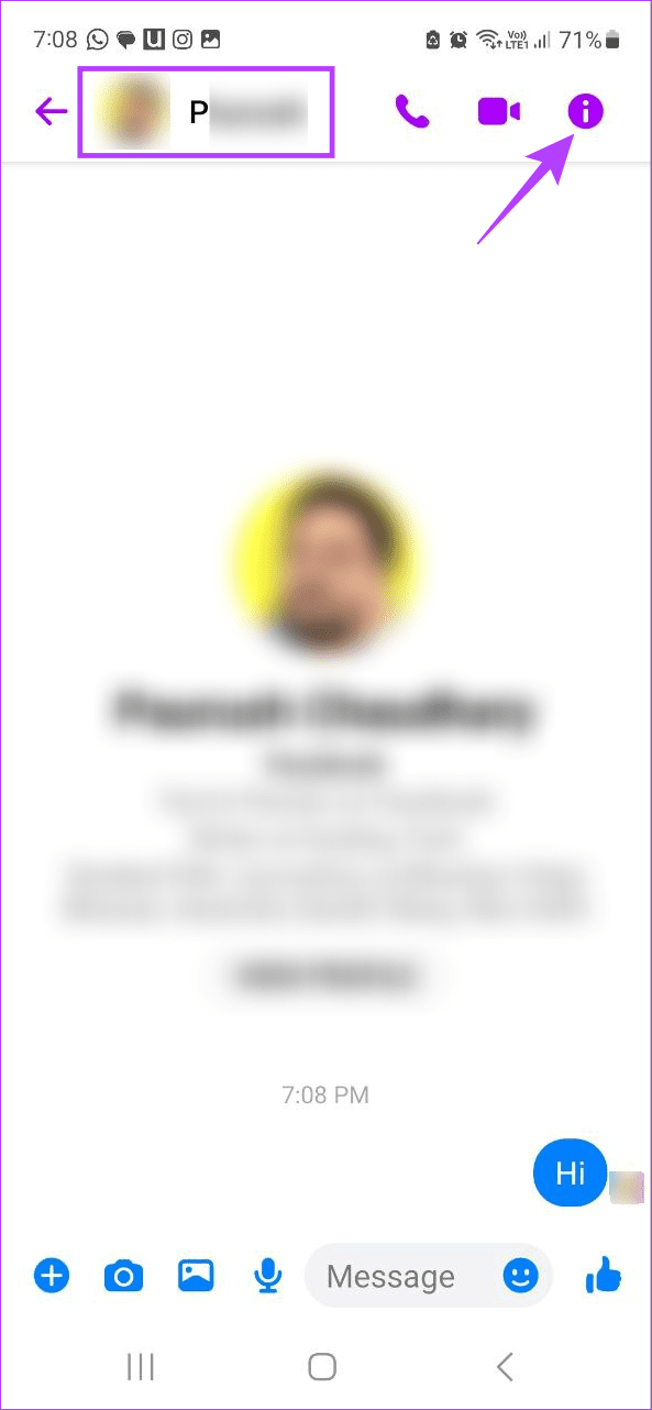 Open contact settings