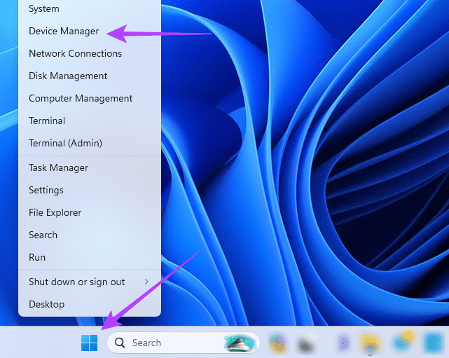 Open device manager 22