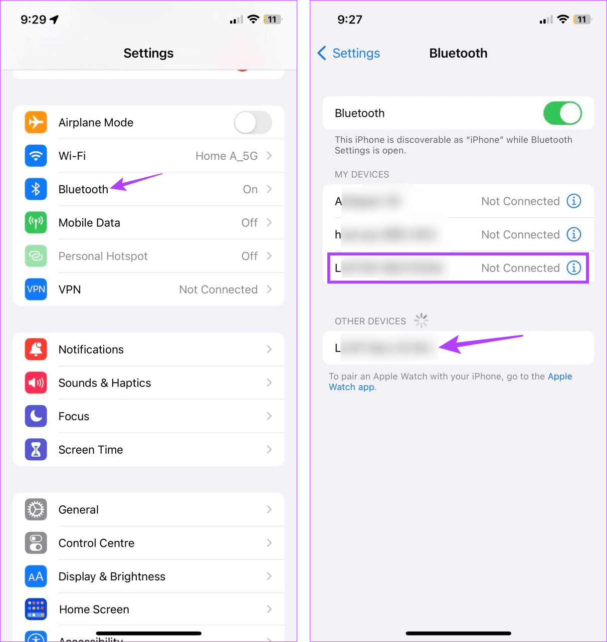 Open iPhone Bluetooth Settings 