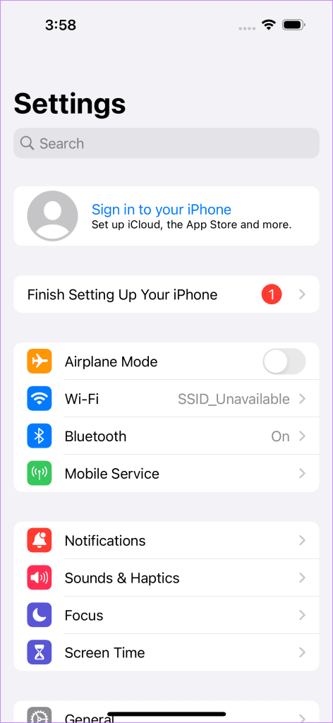 Open the Settings app on your iPhone 15 device