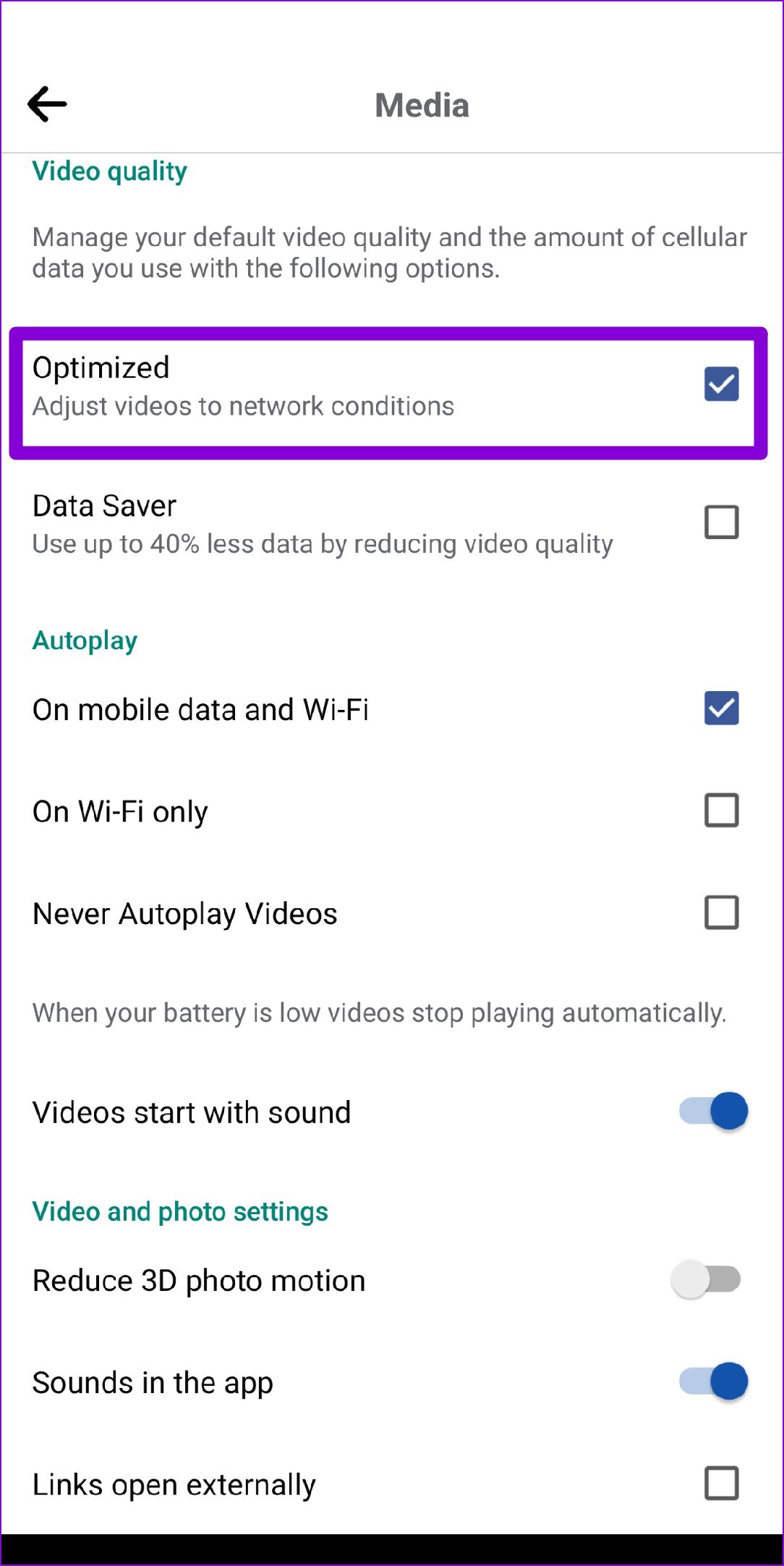 Optimize Facebook App to Network Condition