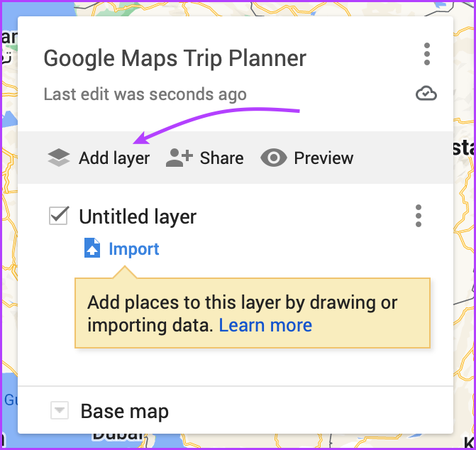 Add layer to My Maps