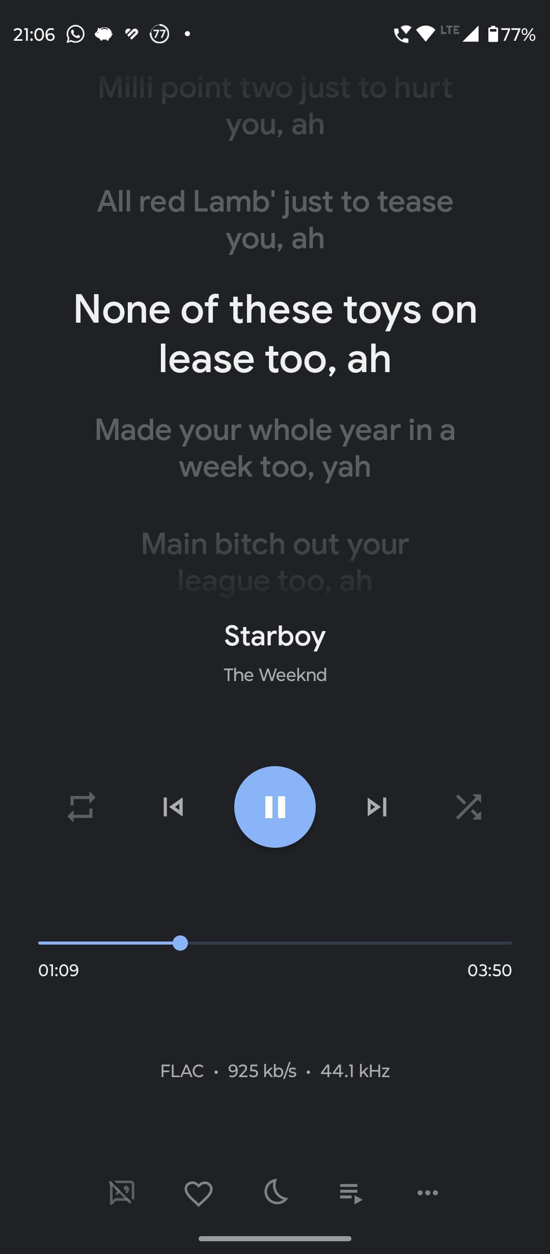 Oto Music Player With Lyrics