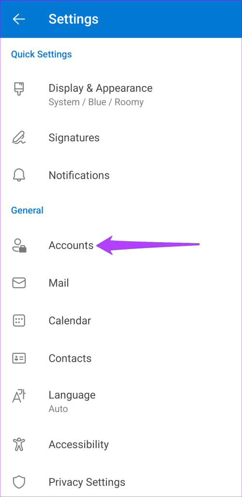 Outlook Accounts on Android - 4